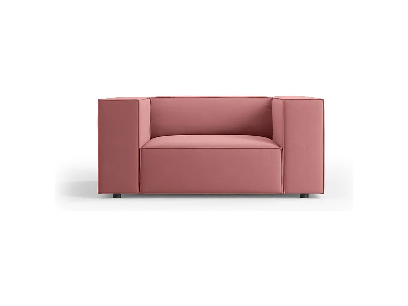 Cosmopolitan Design - Fauteuil "Arendal" Flueel, Zalm - 124x102x70cm