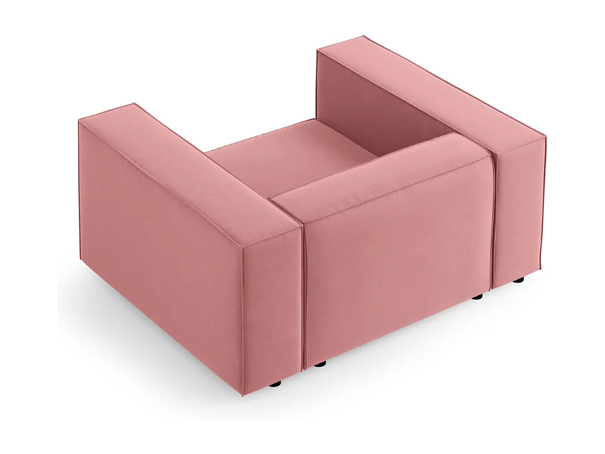 Cosmopolitan Design - Sessel "Arendal" aus Samt lachs - 124x102x70cm