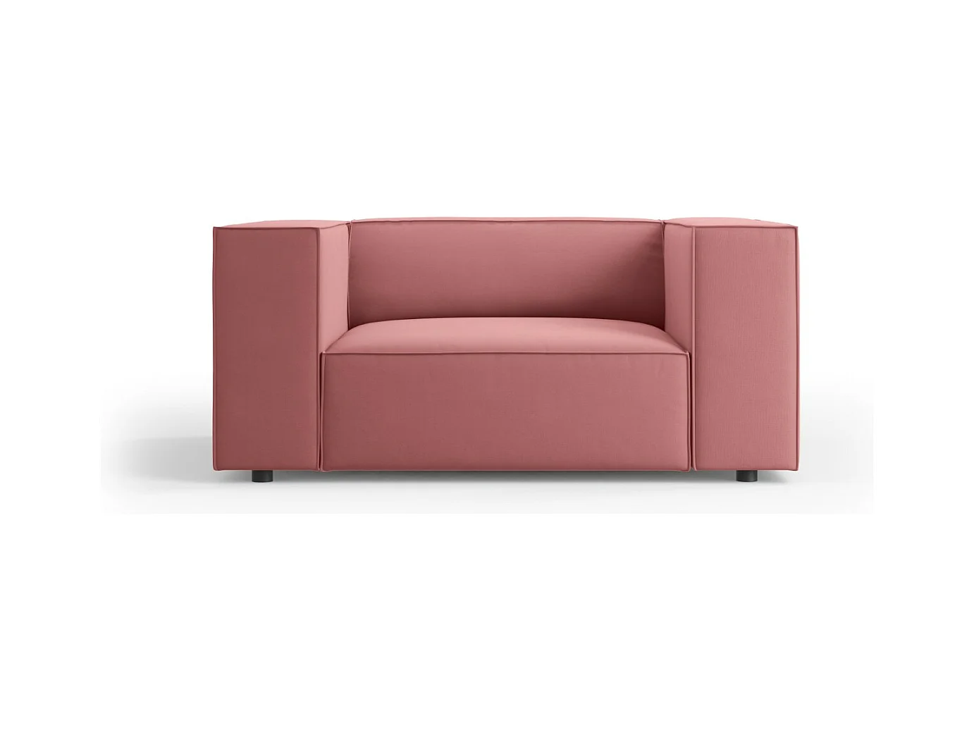 Cosmopolitan Design - Fauteuil "Arendal" en velours saumon - 124x102x70cm