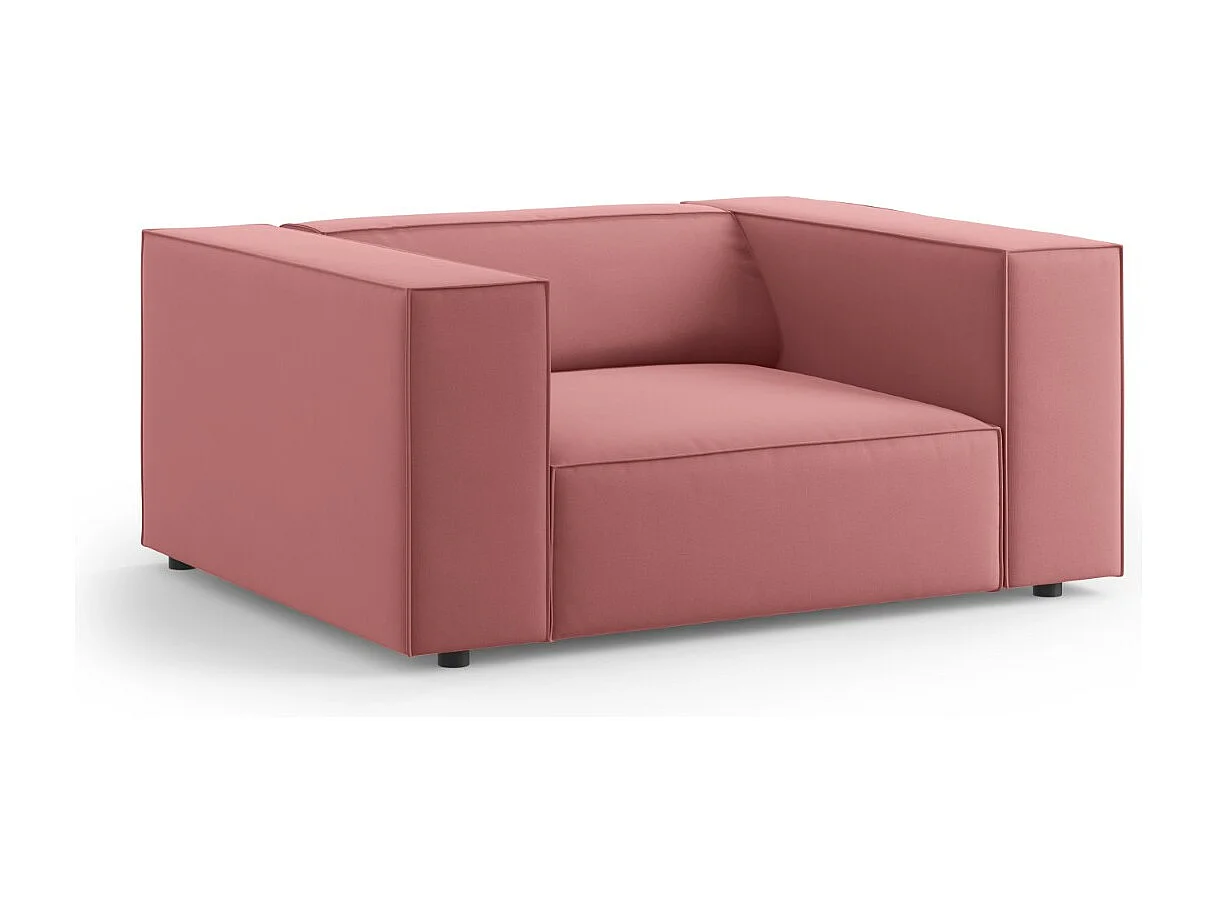 Cosmopolitan Design - Sillón "Arendal" de terciopelo salmón - 124x102x70cm