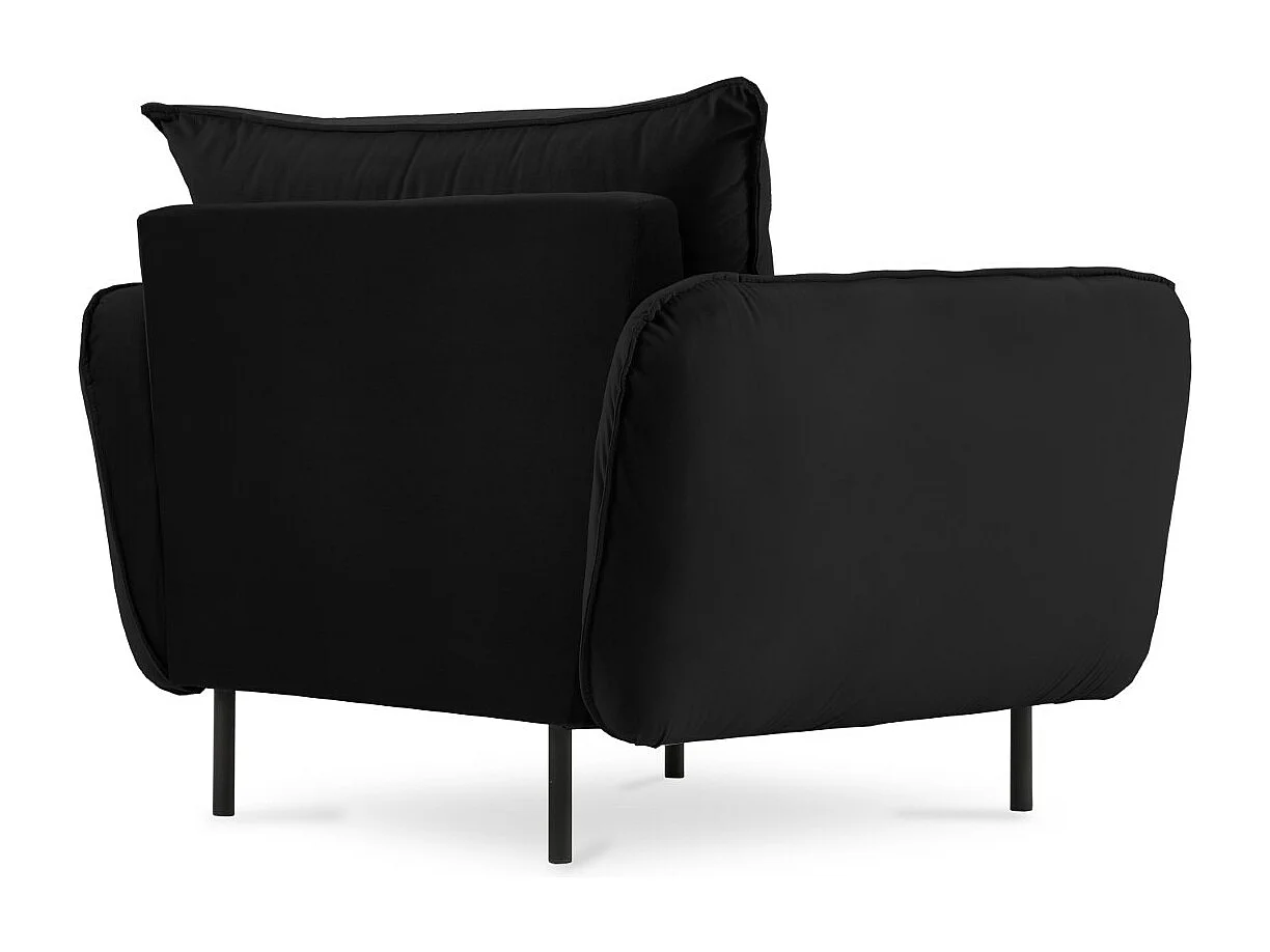 Cosmopolitan Design - Fauteuil "Vienna" en velours noir - 97x94x95cm