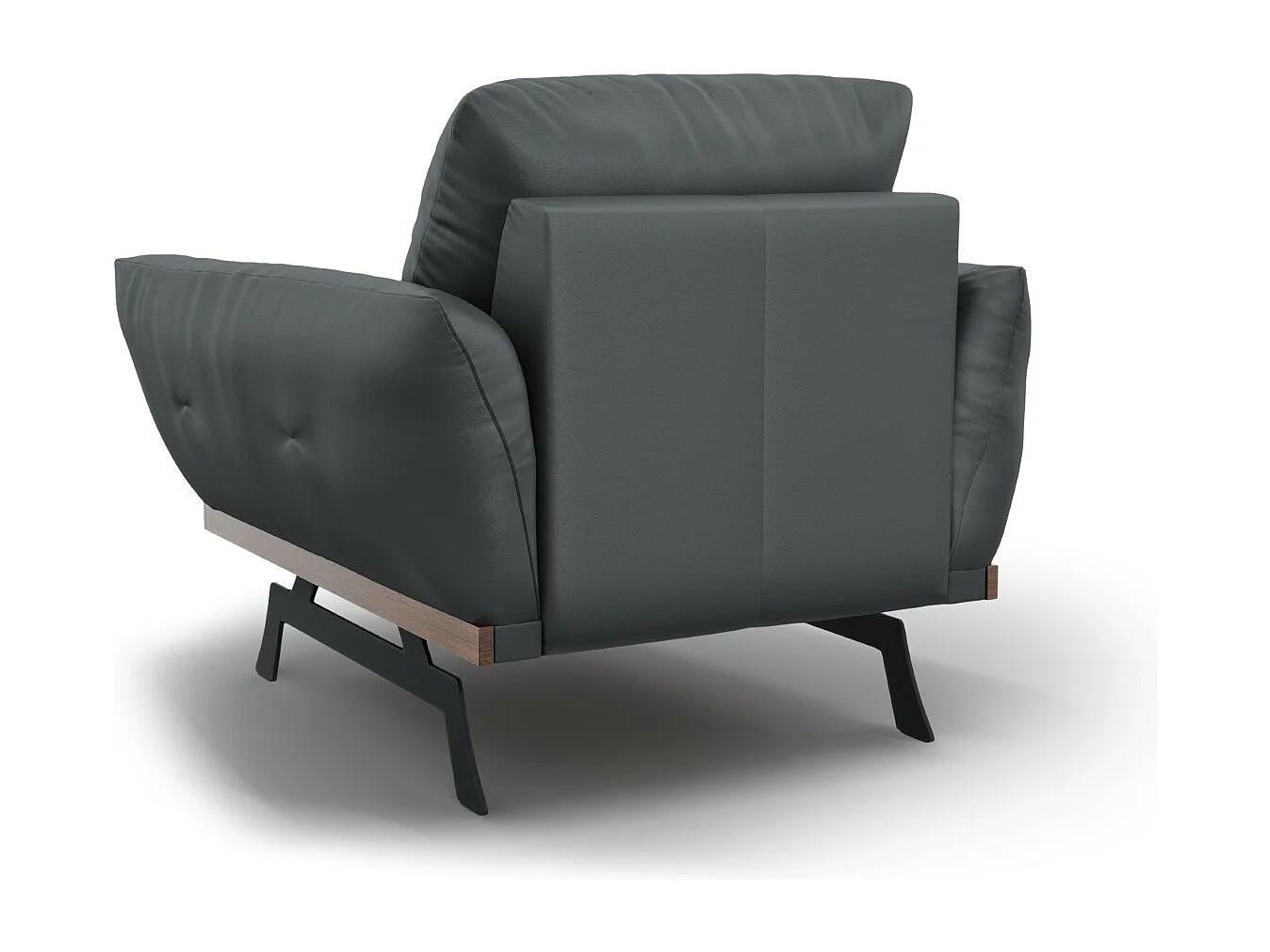 CXL by Christian Lacroix - Poltrona "Olivier" in pelle naturale blu grigio - 95x95x87cm