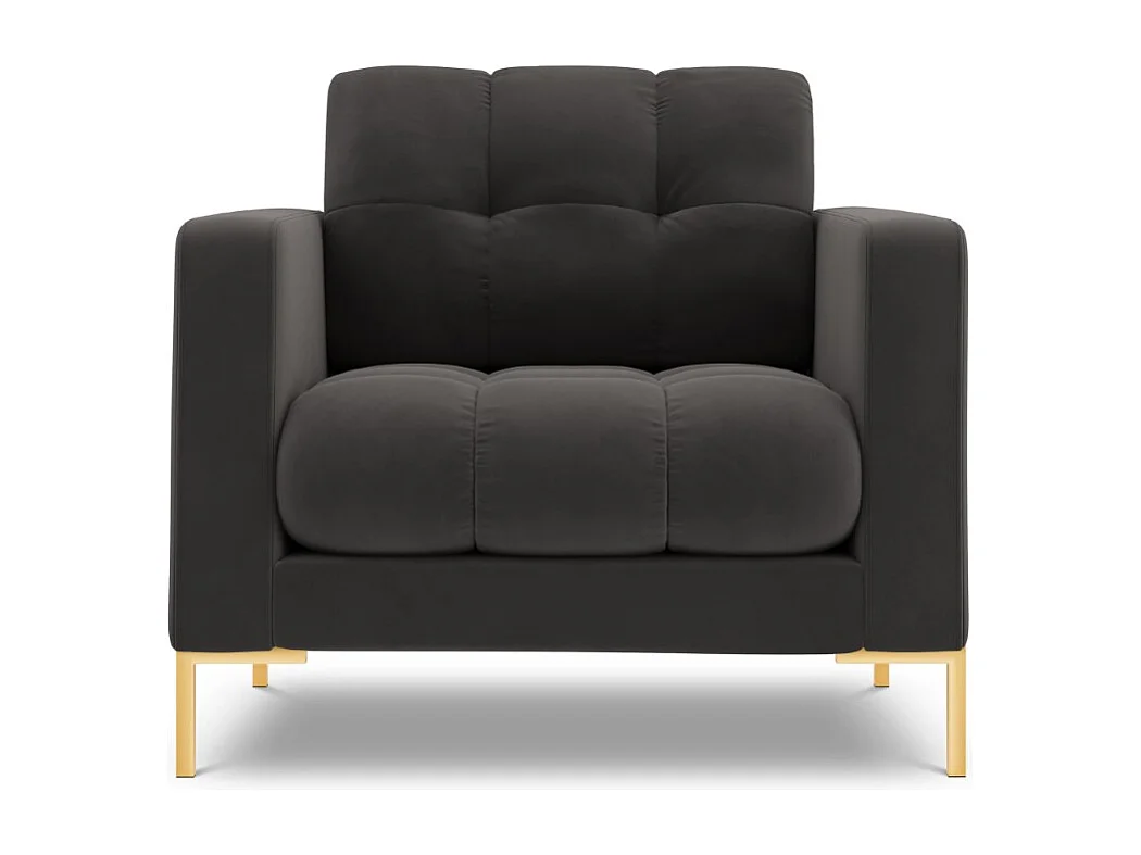 Cosmopolitan Design - Sessel "Bali" aus Samt dunkelgrau - 87x92x75cm