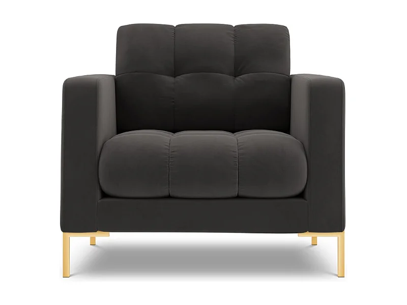 Cosmopolitan Design - Poltrona "Bali" in velluto grigio scuro - 87x92x75cm