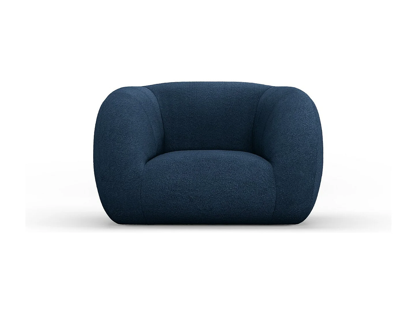Cosmopolitan Design - Fauteuil "Essen" en bouclé bleu foncé - 130x95x86cm