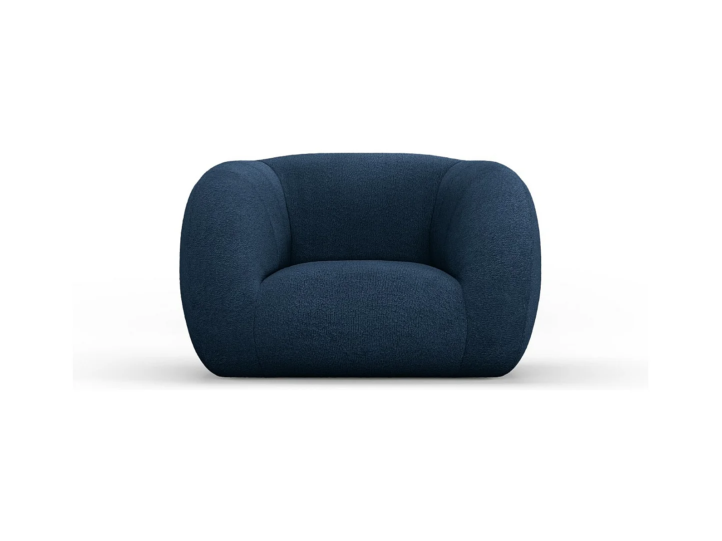 Cosmopolitan Design - Fauteuil "Essen" en bouclé bleu foncé - 130x95x86cm