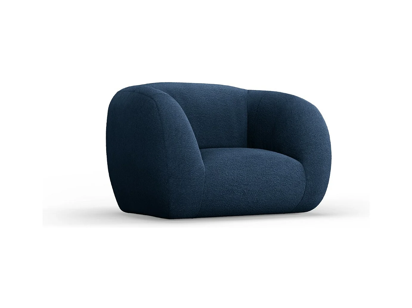 Cosmopolitan Design - Sillón "Essen" de tejido bouclé azul oscuro - 130x95x86cm