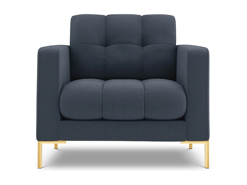 Cosmopolitan Design - Sessel "Bali" aus strukturiertem Stoff dunkelblau - 87x92x75cm