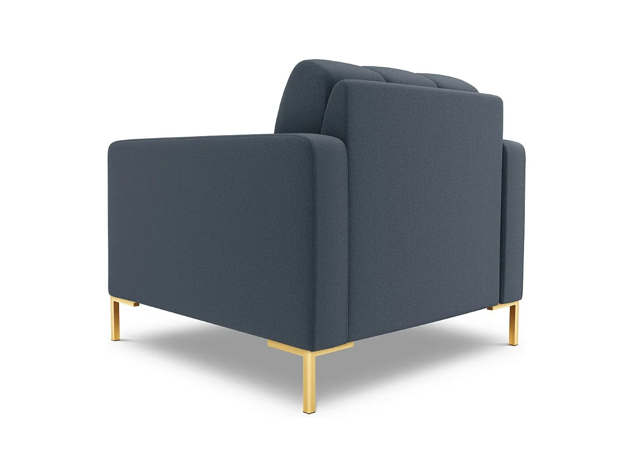 Cosmopolitan Design - Sessel "Bali" aus strukturiertem Stoff dunkelblau - 87x92x75cm