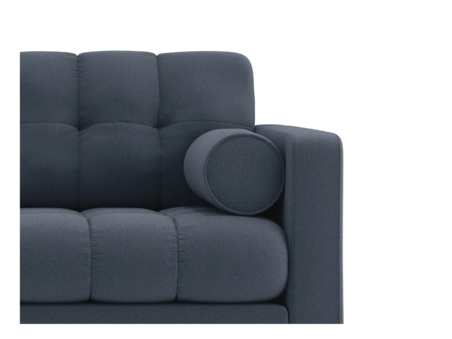 Cosmopolitan Design - Sessel "Bali" aus strukturiertem Stoff dunkelblau - 87x92x75cm