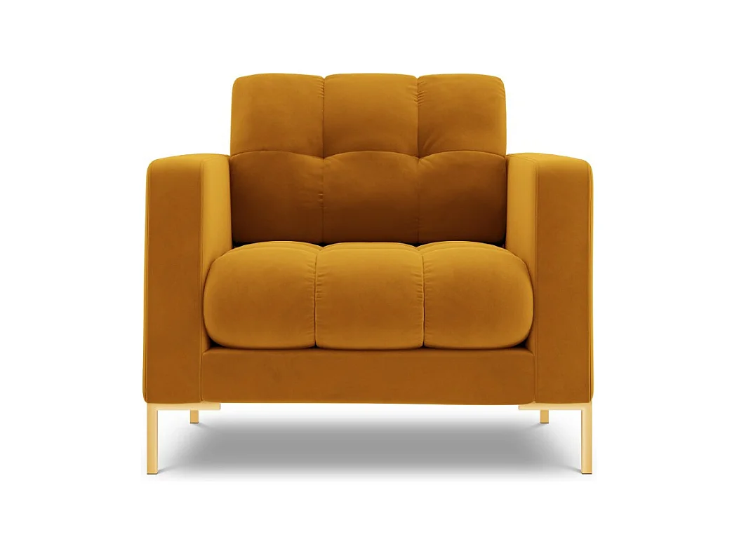 Cosmopolitan Design - Fauteuil "Bali" Flueel, GEEL - 87x92x75cm