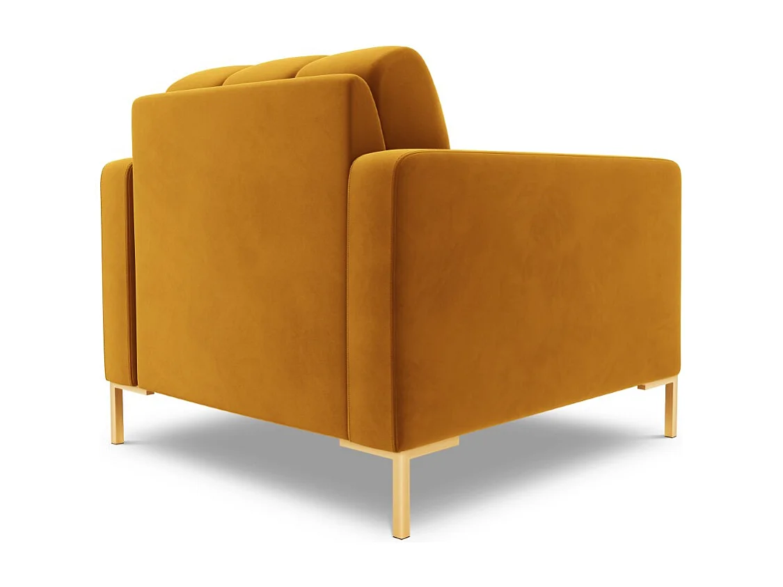 Cosmopolitan Design - Sillón "Bali" de terciopelo amarillo - 87x92x75cm