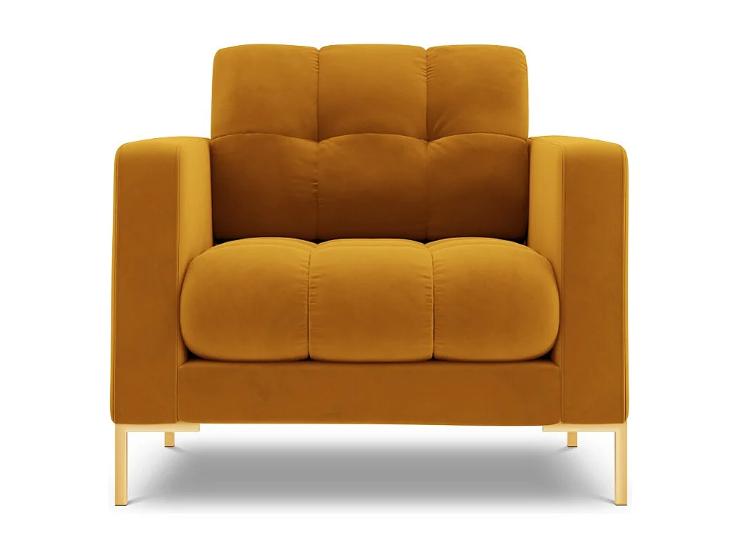 Cosmopolitan Design - Sillón "Bali" de terciopelo amarillo - 87x92x75cm