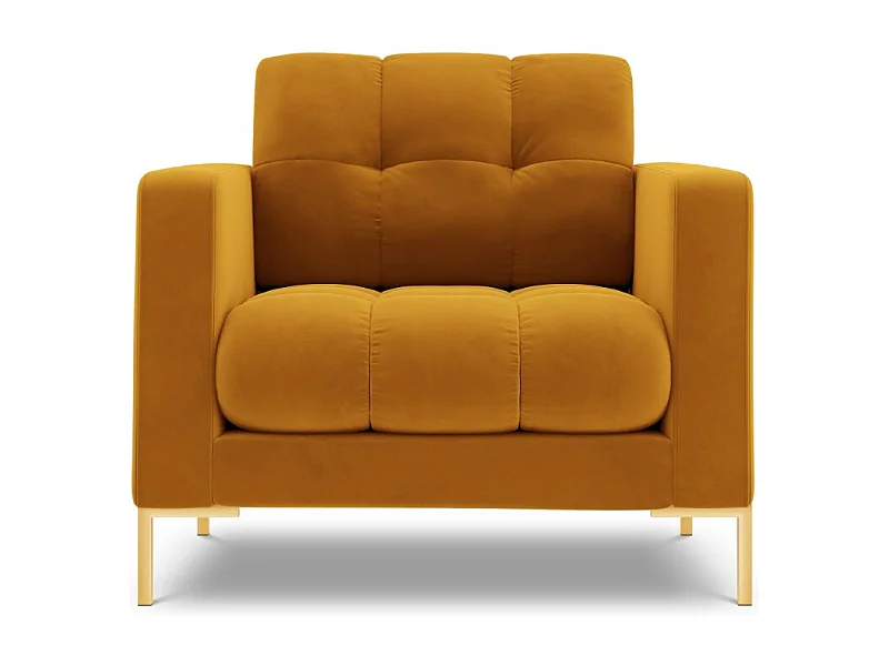 Cosmopolitan Design - Fauteuil "Bali" Flueel, GEEL - 87x92x75cm