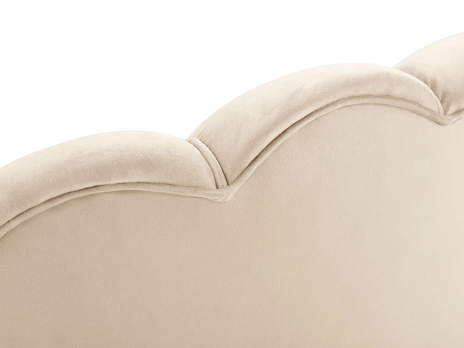 Cosmopolitan Design - Fauteuil "Kingston" en velours beige clair - 98x78x76cm