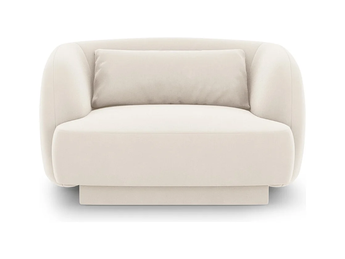 Cosmopolitan Design - Fauteuil "Tulum" en velours beige clair - 103x90x70cm