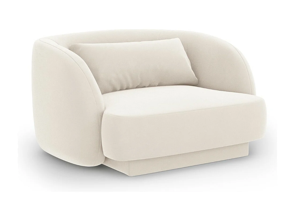 Cosmopolitan Design - Poltrona "Tulum" em veludo bege claro - 103x90x70cm