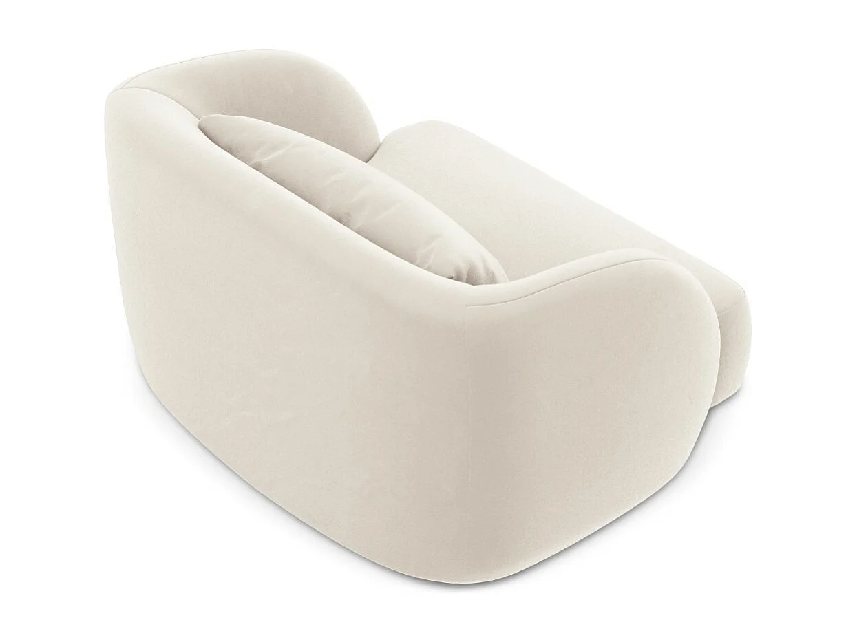 Cosmopolitan Design - Poltrona "Tulum" em veludo bege claro - 103x90x70cm