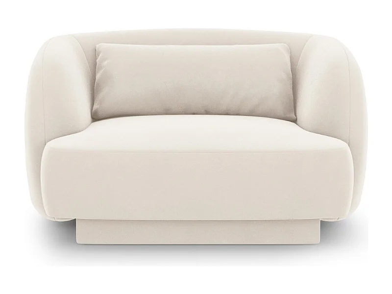 Cosmopolitan Design - Fauteuil "Tulum" en velours beige clair - 103x90x70cm