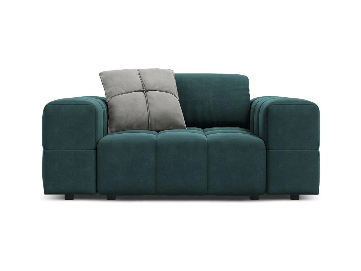 CXL by Christian Lacroix - Fauteuil "Luc" en velours pétrole - 124x102x70cm