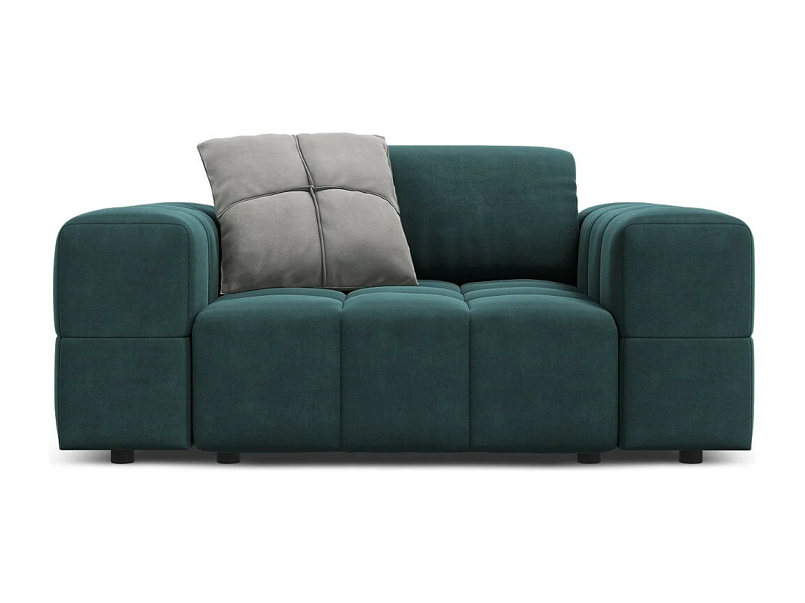 CXL by Christian Lacroix - Fauteuil "Luc" en velours pétrole - 124x102x70cm