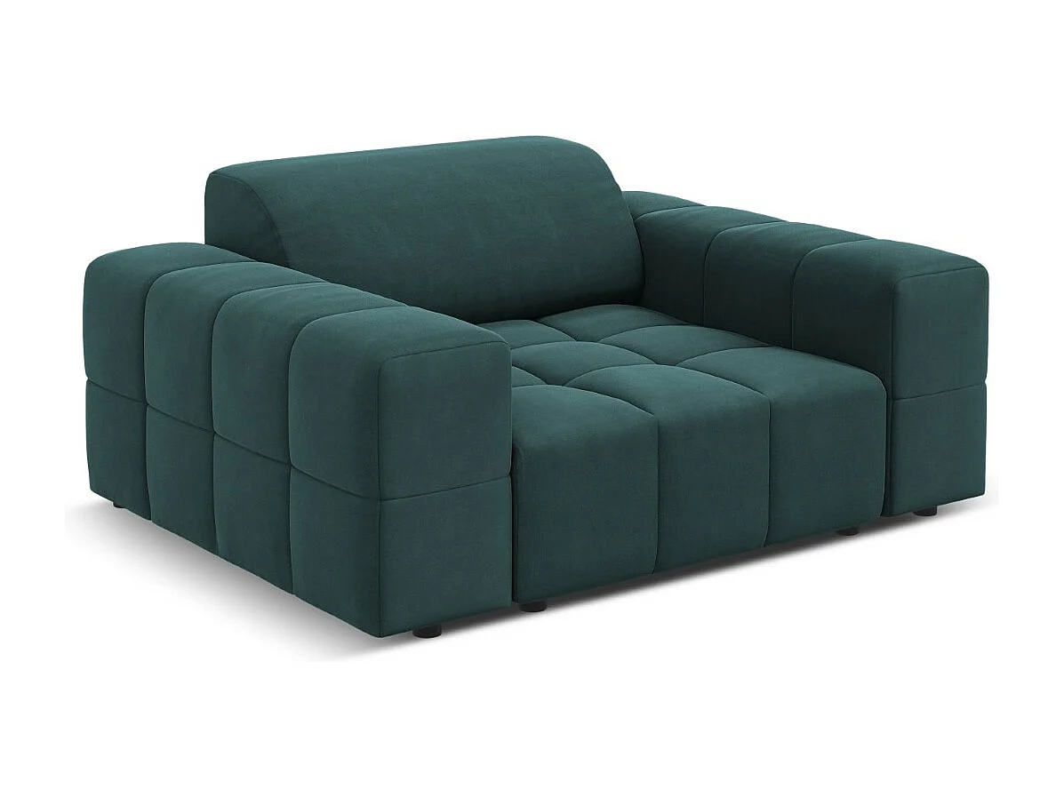 CXL by Christian Lacroix - Fauteuil "Luc" en velours pétrole - 124x102x70cm