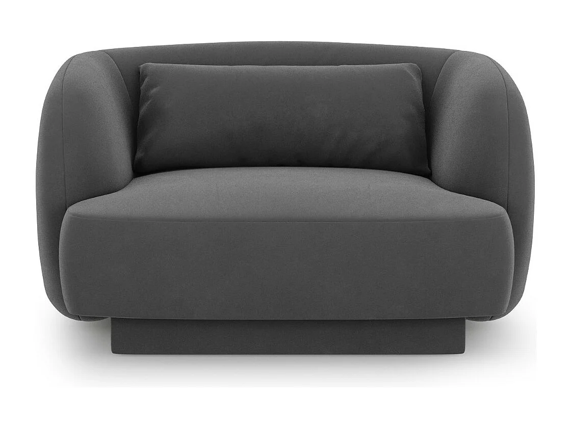 Cosmopolitan Design - Fauteuil "Tulum" Flueel, Grijs - 103x90x70cm