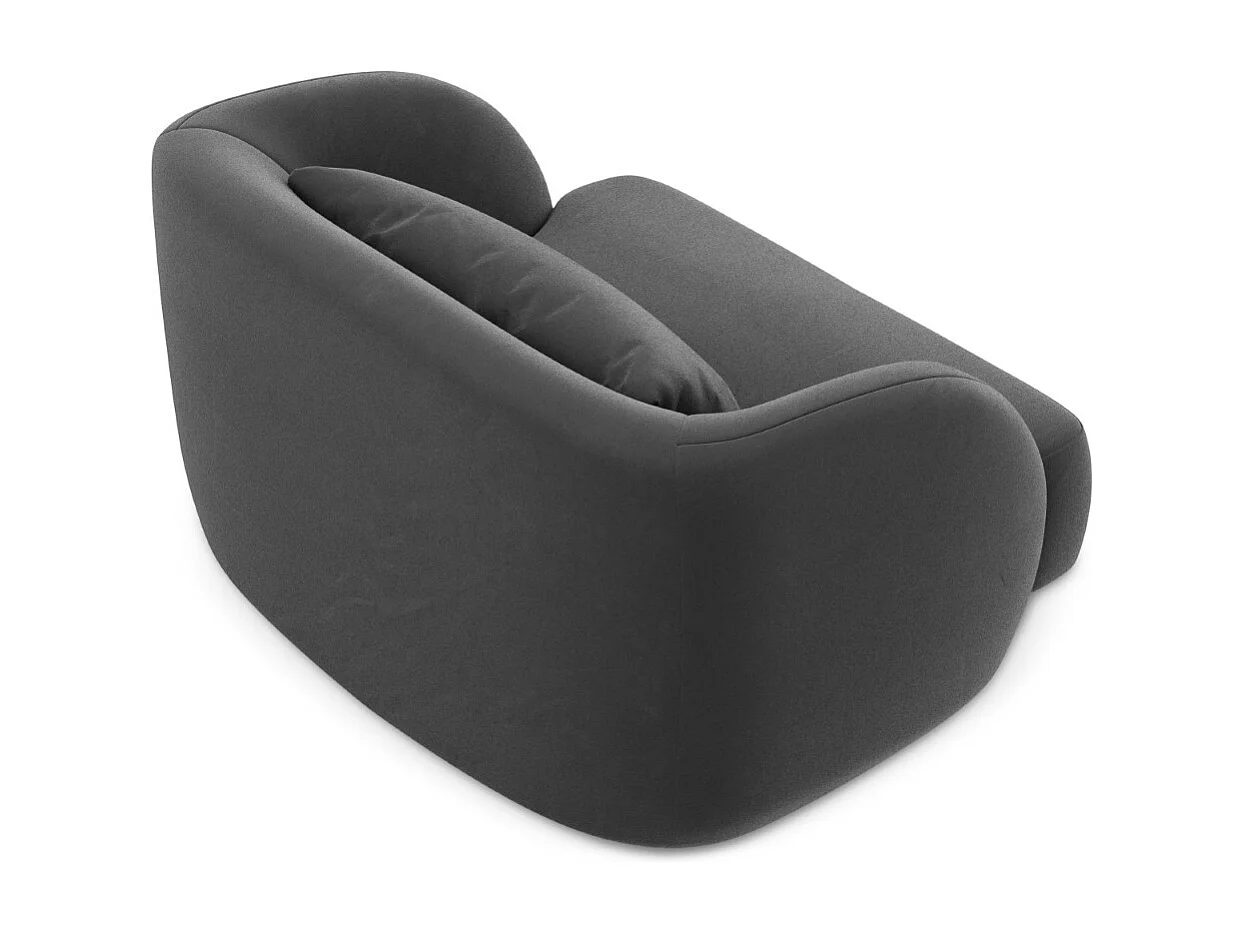Cosmopolitan Design - Fauteuil "Tulum" Flueel, Grijs - 103x90x70cm