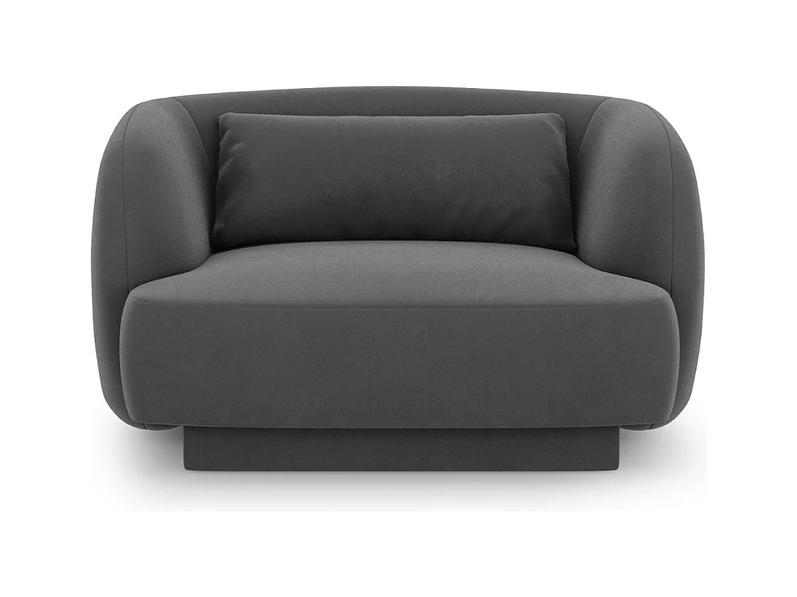 Cosmopolitan Design - Fauteuil "Tulum" en velours gris - 103x90x70cm