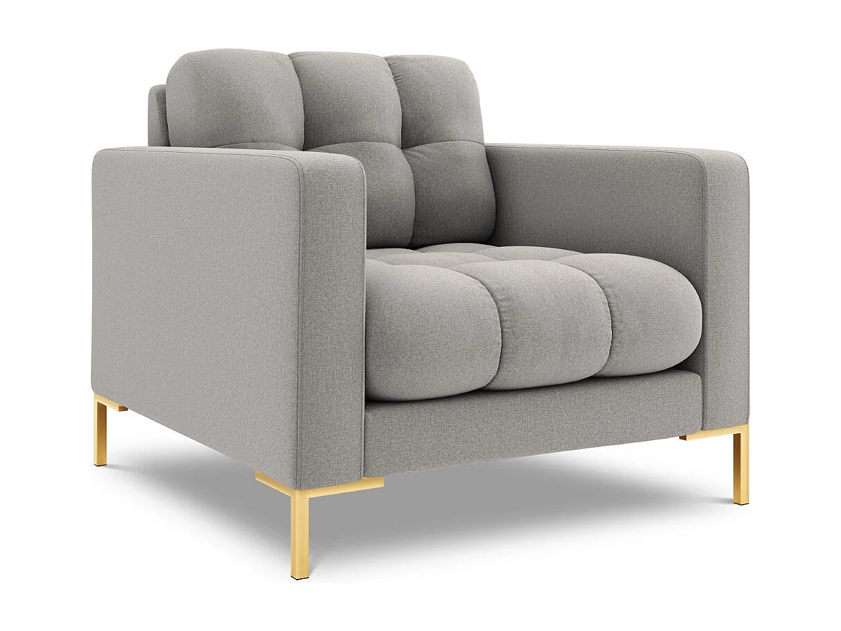 Cosmopolitan Design - Sessel "Bali" aus strukturiertem Stoff hellgrau - 87x92x75cm