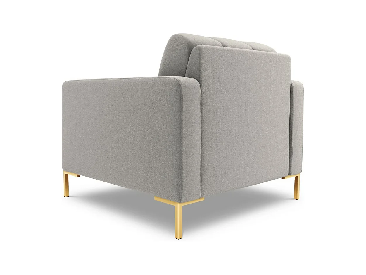 Cosmopolitan Design - Sessel "Bali" aus strukturiertem Stoff hellgrau - 87x92x75cm