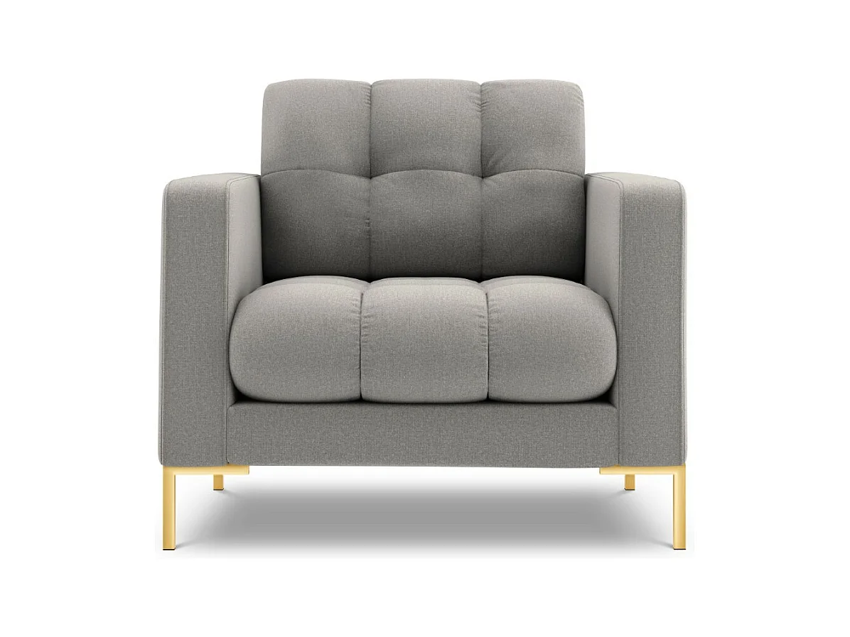 Cosmopolitan Design - Poltrona "Bali" em tecido estrutural cinza claro - 87x92x75cm