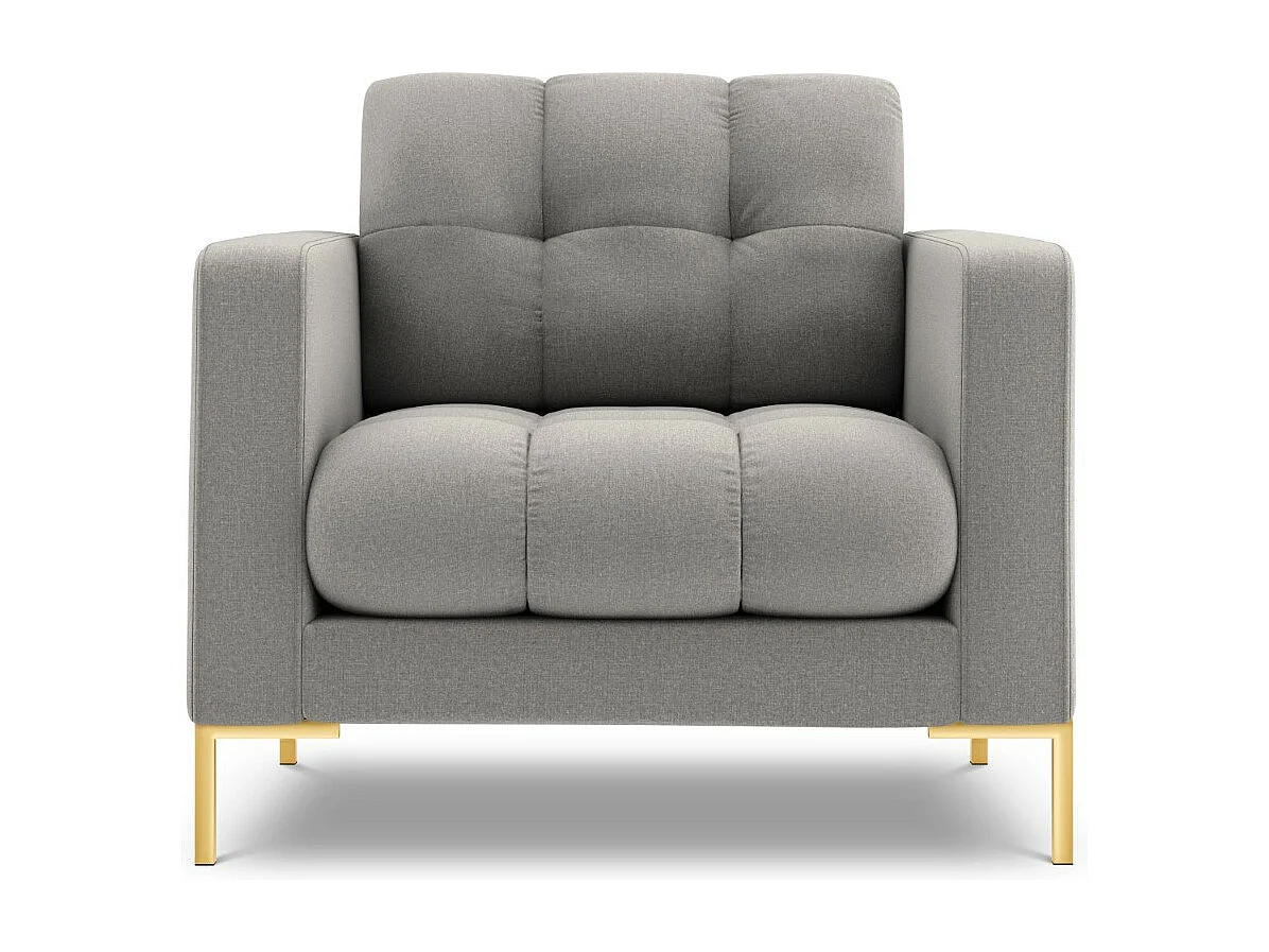 Cosmopolitan Design - Fauteuil "Bali" en tissu structurel gris clair - 87x92x75cm