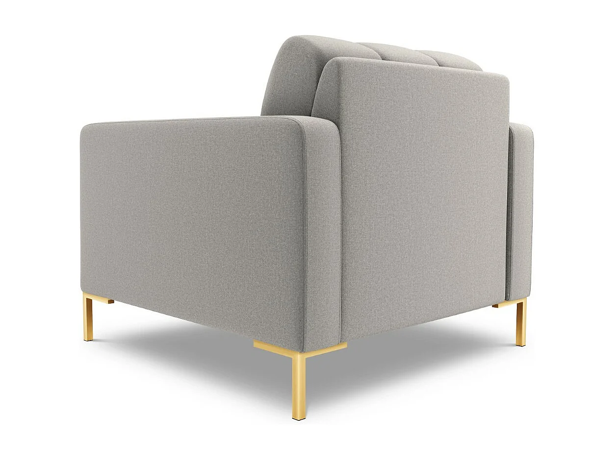 Cosmopolitan Design - Fauteuil "Bali" en tissu structurel gris clair - 87x92x75cm