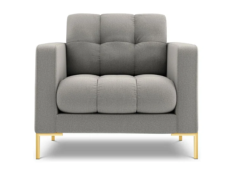 Cosmopolitan Design - Fauteuil "Bali" Structurele stof, Lichtgrijs - 87x92x75cm