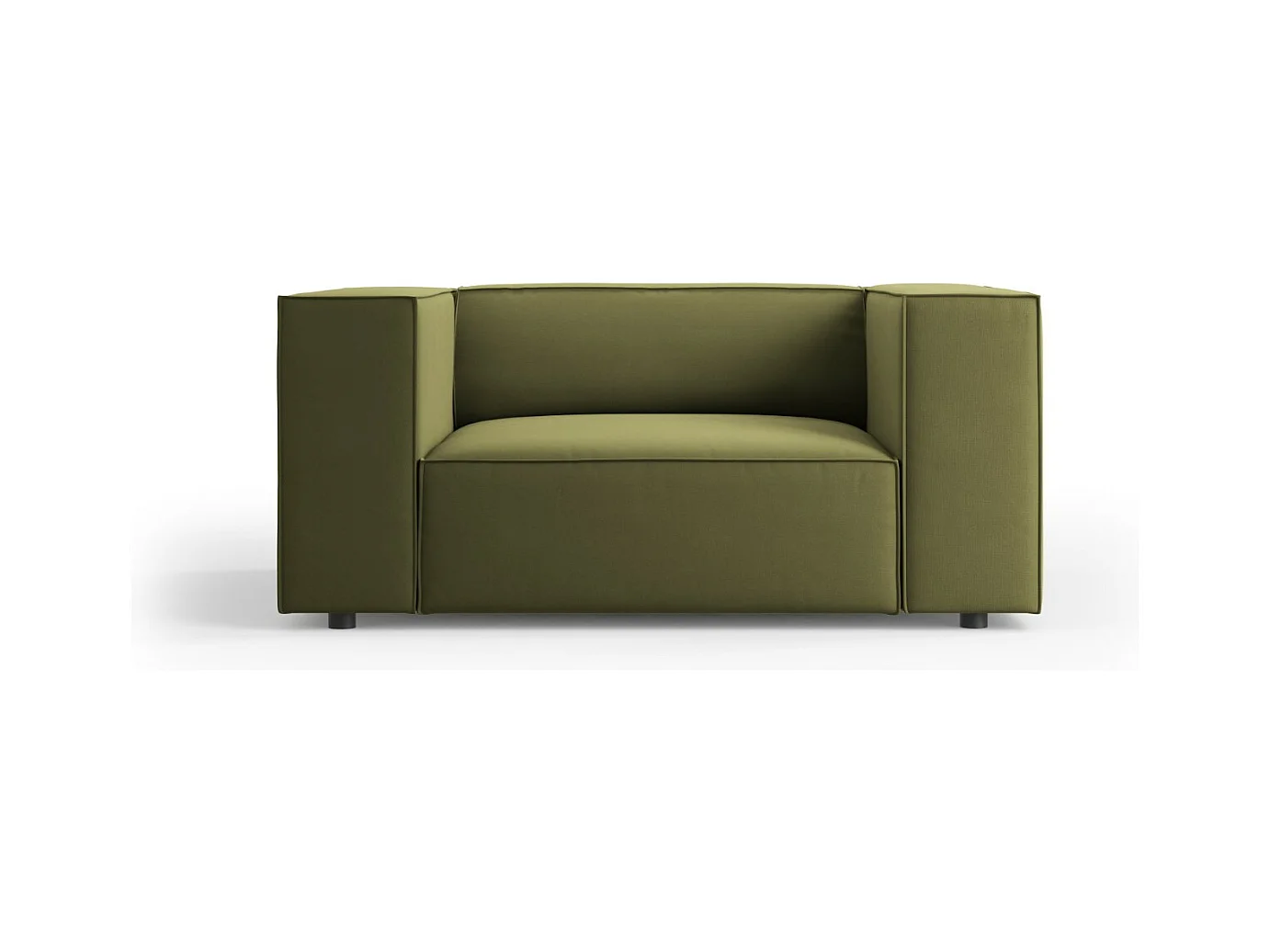 Cosmopolitan Design - Fauteuil "Arendal" en velours vert clair - 124x102x70cm