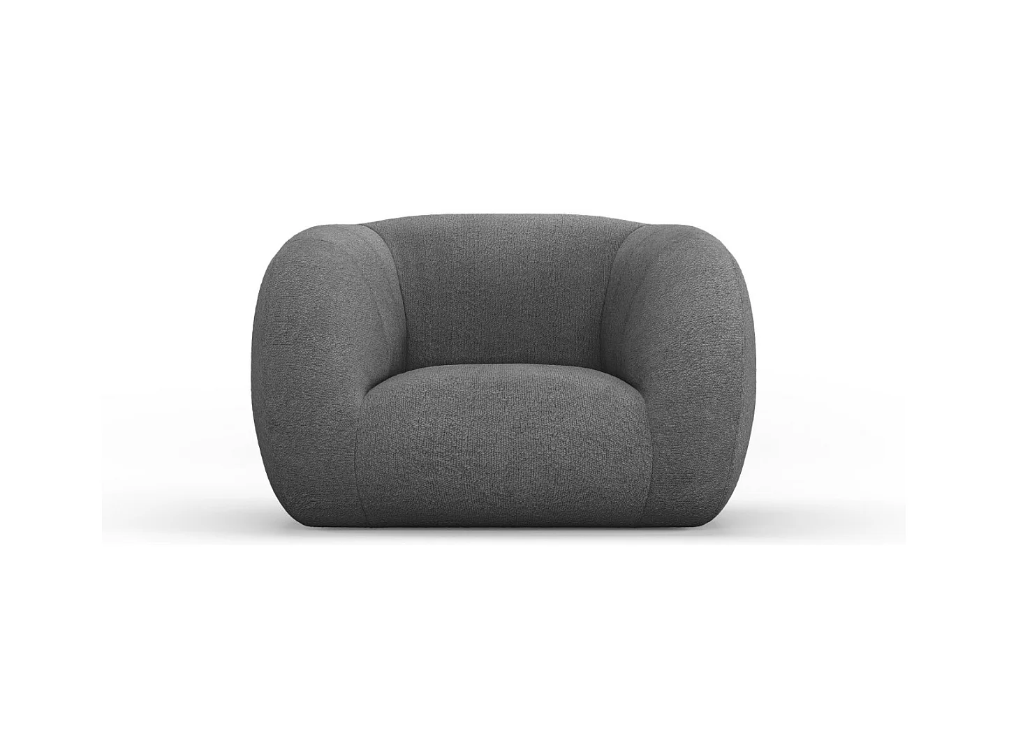 Cosmopolitan Design - Fauteuil "Essen" Boucle, Donkergrijs - 130x95x86cm