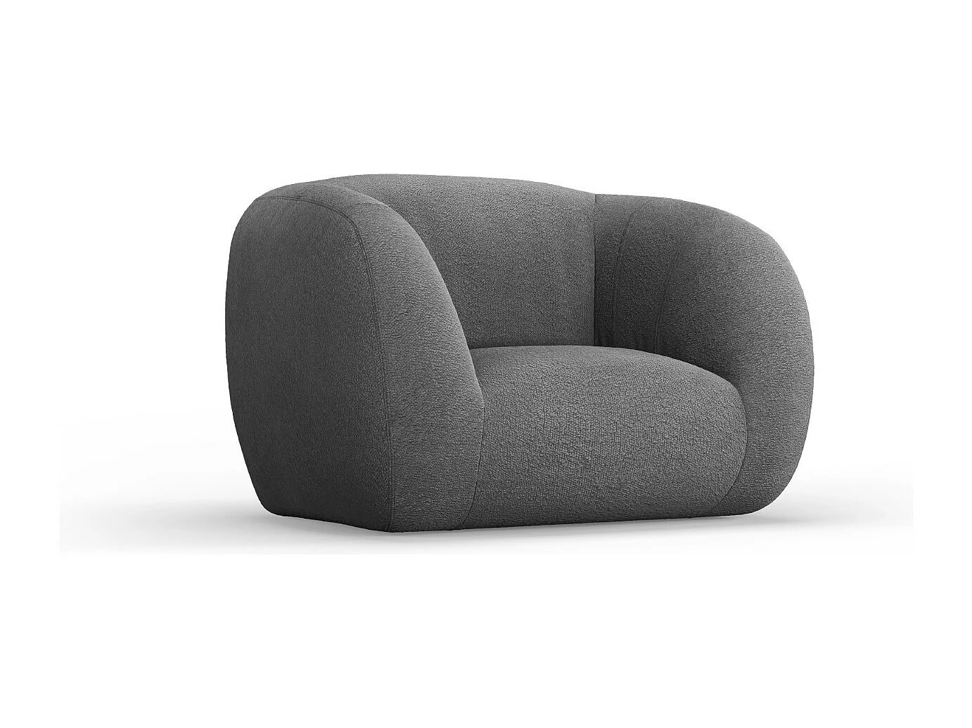 Cosmopolitan Design - Fauteuil "Essen" en bouclé gris foncé - 130x95x86cm
