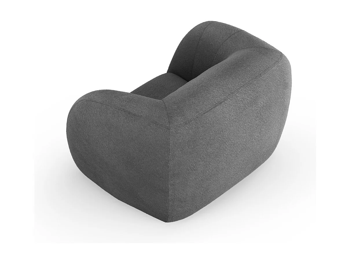 Cosmopolitan Design - Fauteuil "Essen" en bouclé gris foncé - 130x95x86cm