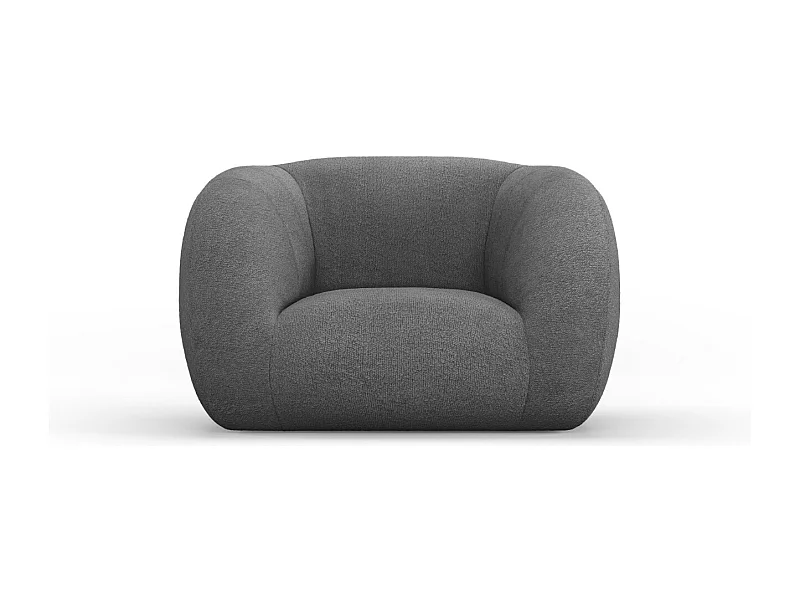 Cosmopolitan Design - Fauteuil "Essen" Boucle, Donkergrijs - 130x95x86cm