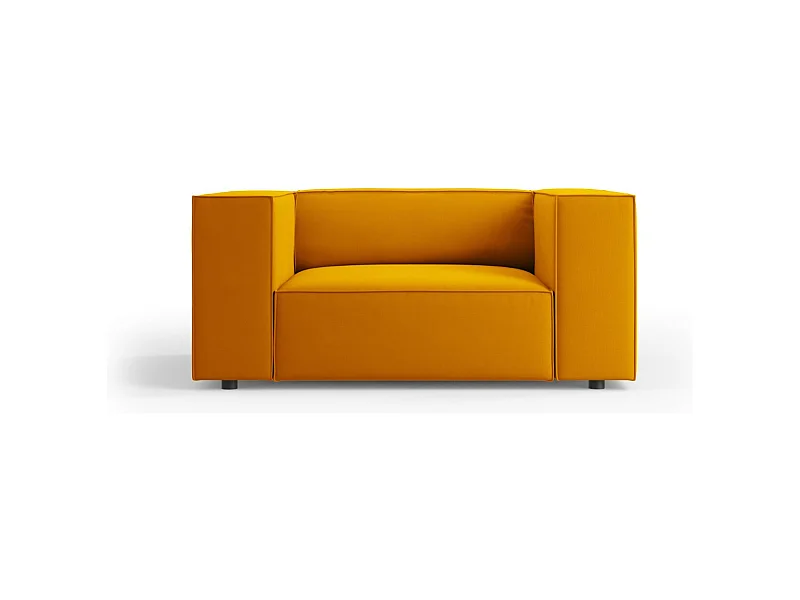Cosmopolitan Design - Poltrona "Arendal" in velluto giallo - 124x102x70cm