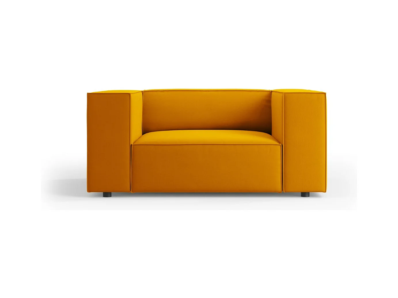 Cosmopolitan Design - Fauteuil "Arendal" Flueel, GEEL - 124x102x70cm