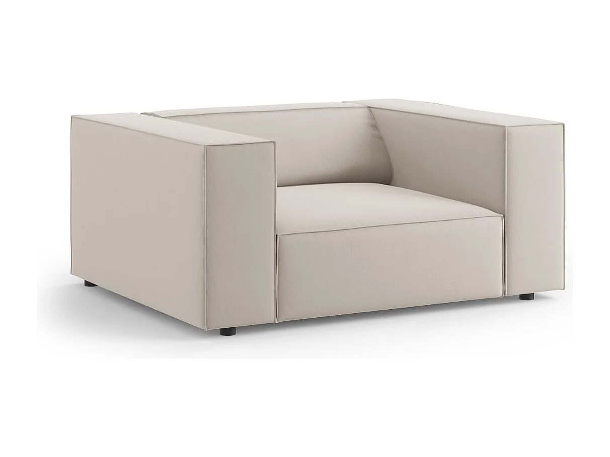 Cosmopolitan Design - Sillón "Arendal" de terciopelo crudo - 124x102x70cm