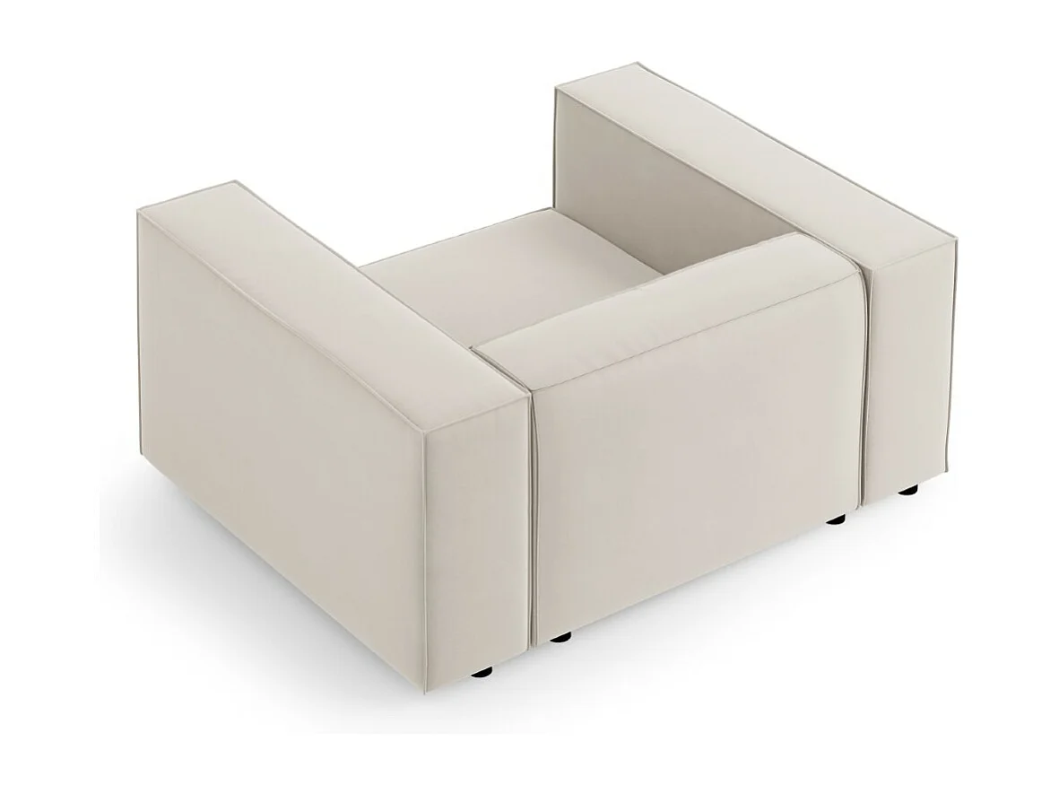 Cosmopolitan Design - Sillón "Arendal" de terciopelo crudo - 124x102x70cm