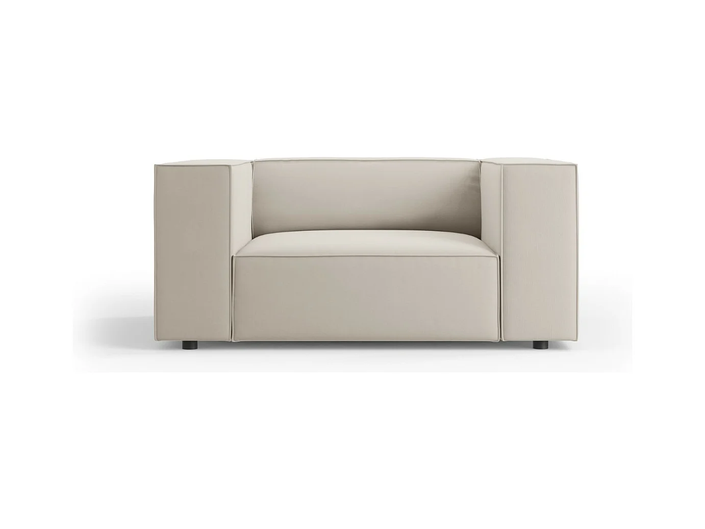 Cosmopolitan Design - Fauteuil "Arendal" en velours écru - 124x102x70cm