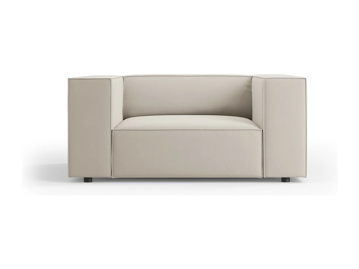 Cosmopolitan Design - Fauteuil "Arendal" en velours écru - 124x102x70cm