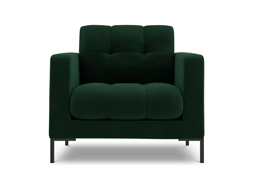 Cosmopolitan Design - Fauteuil "Bali" Flueel, Flessengroen - 87x92x75cm