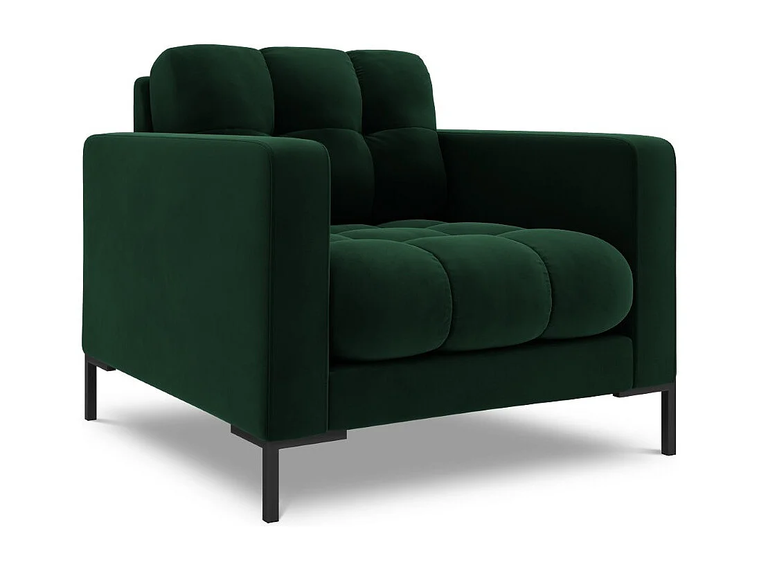 Cosmopolitan Design - Fauteuil "Bali" en velours vert bouteille - 87x92x75cm