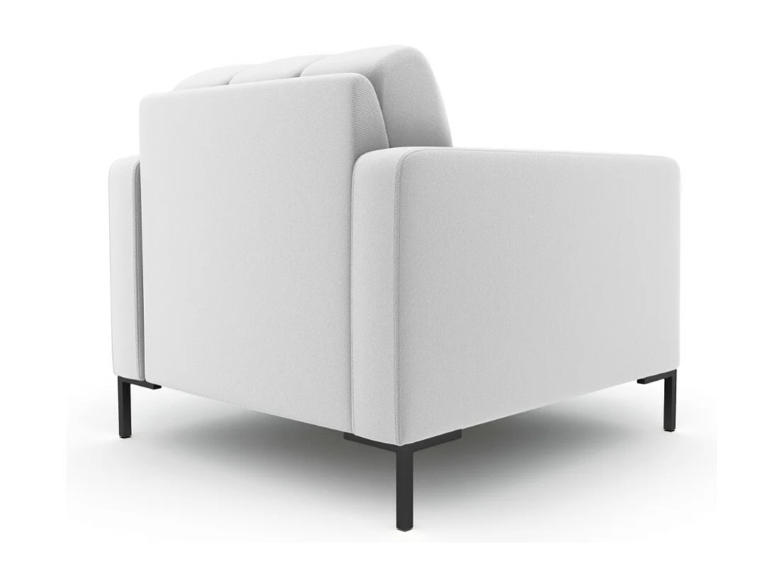 Cosmopolitan Design - Sessel "Bali" aus strukturiertem Stoff hellgrau - 87x92x75cm