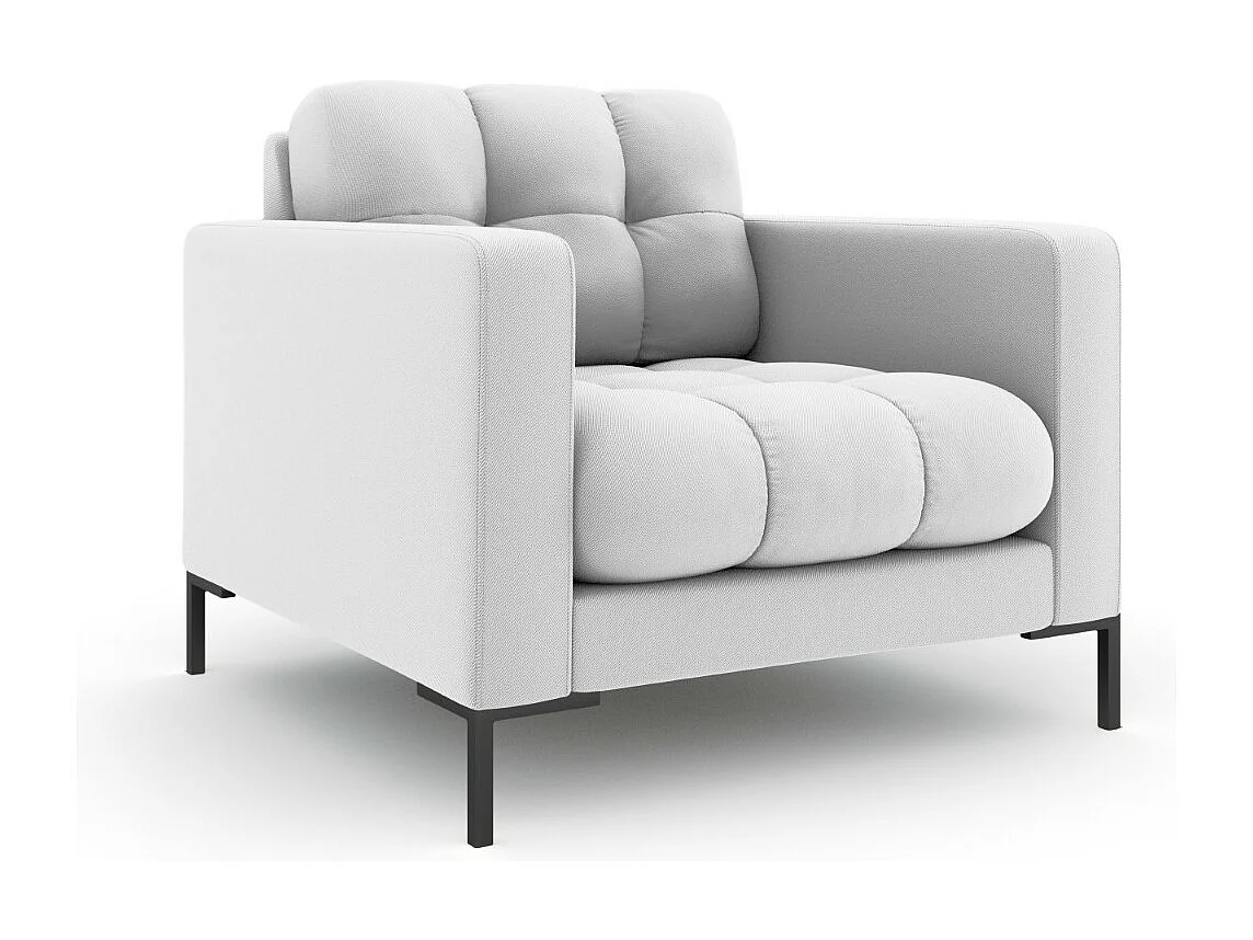 Cosmopolitan Design - Fauteuil "Bali" en tissu structurel gris clair - 87x92x75cm